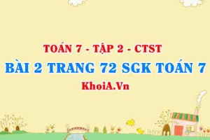 Bài 2 trang 72 SGK Toán 7 Tập 2 Chân trời sáng tạo